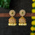 Shimmering AD Stone Jhumkas in Matte Gold: Captivating Beauty and Traditional Charm