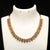 One Gram Micro Gold Plated Necklace Set with Soldered AD Round Stones & Stone-Studded Circle Pattern - Ruby Emerald Green