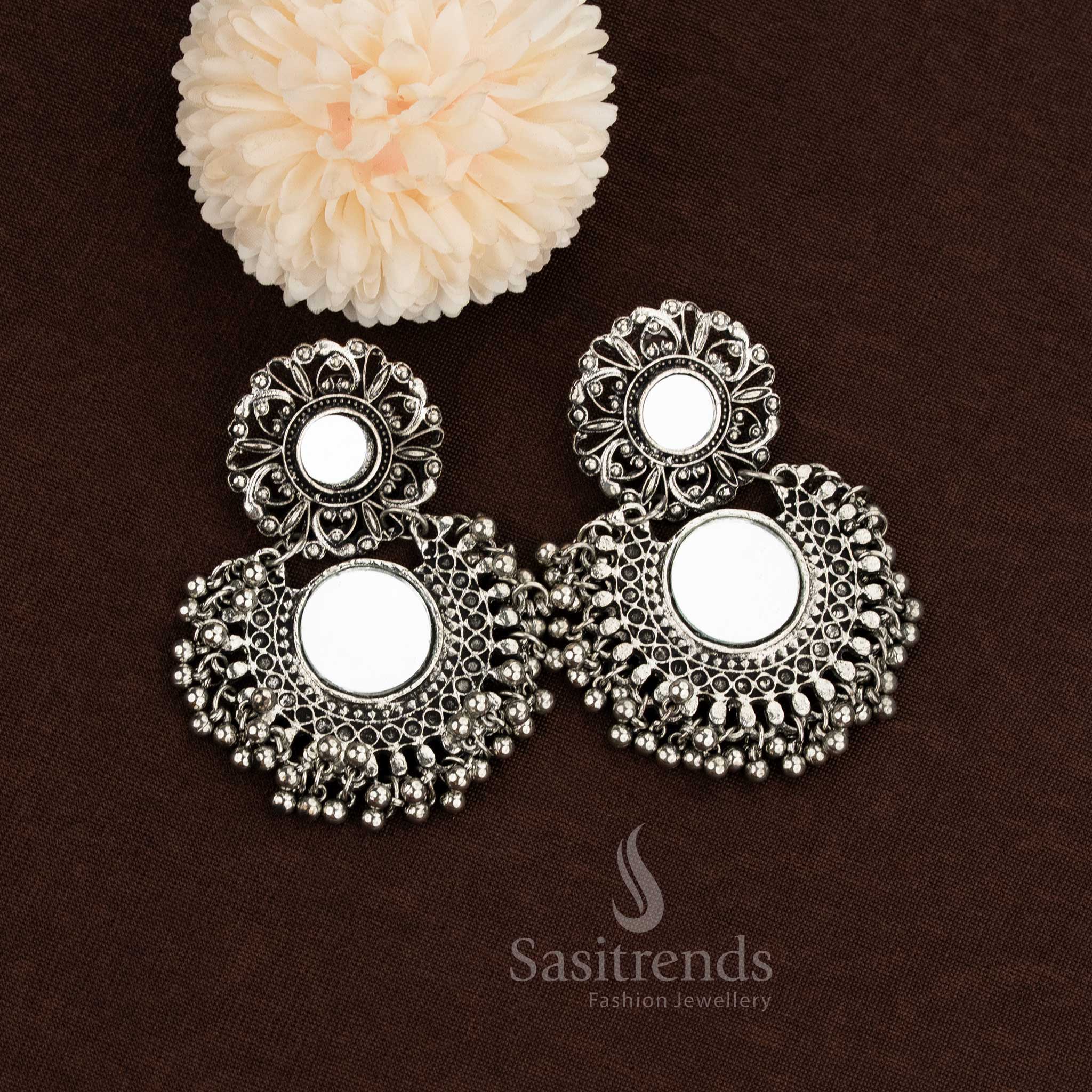 German Silver Glass Earrings - Sasitrends