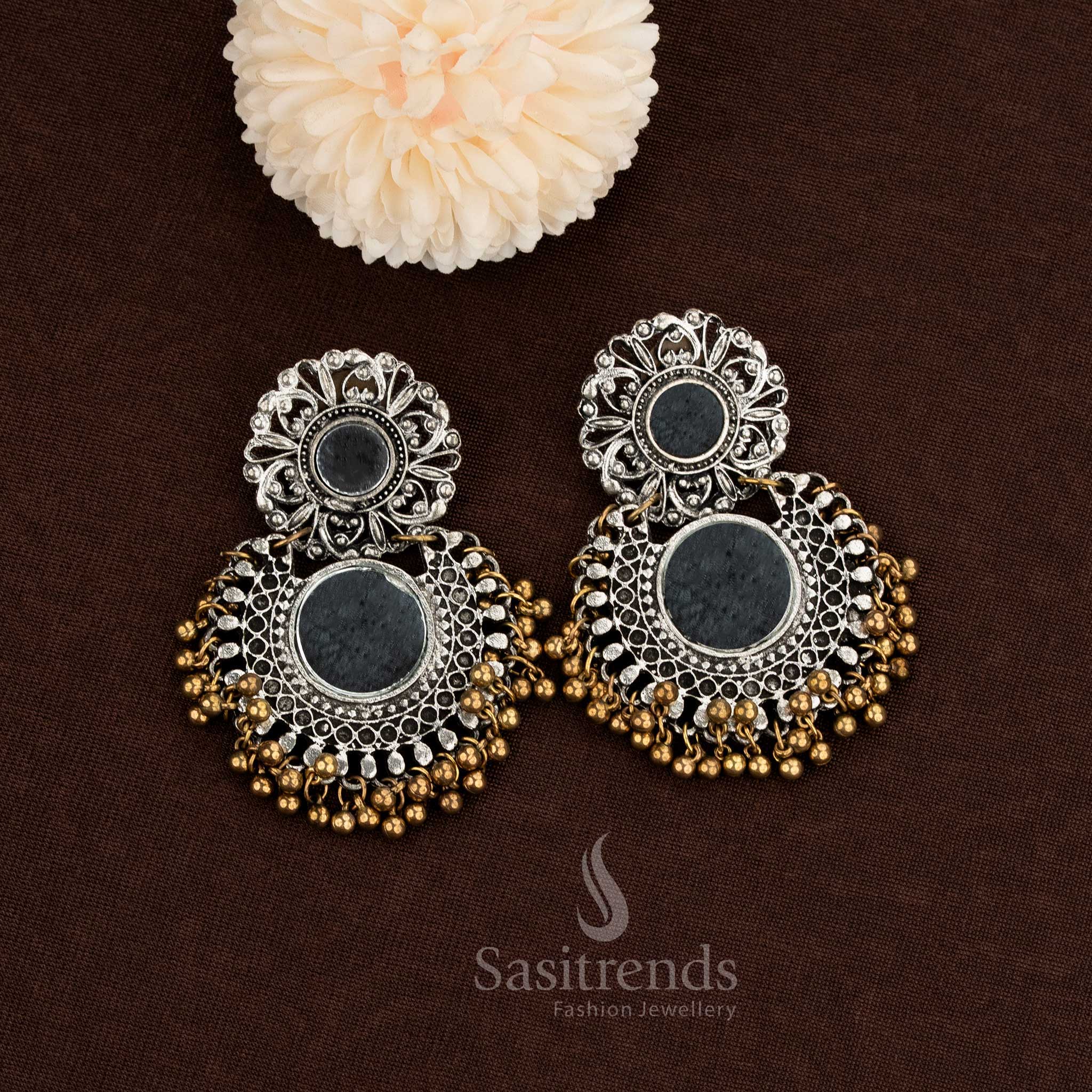 German Silver Glass Earrings - Sasitrends