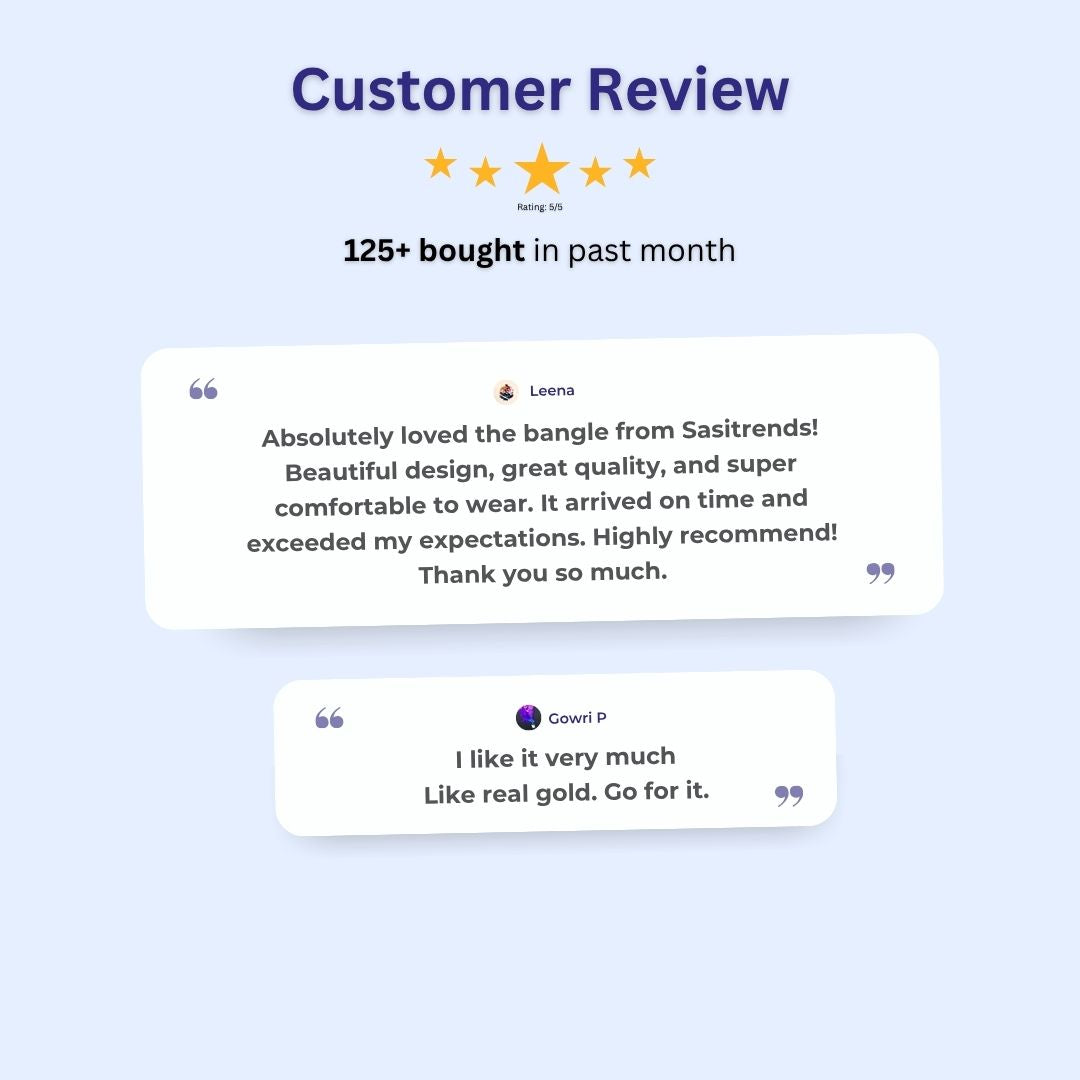 Guaranteed Micro gold plated bangles review image - Sasitrends