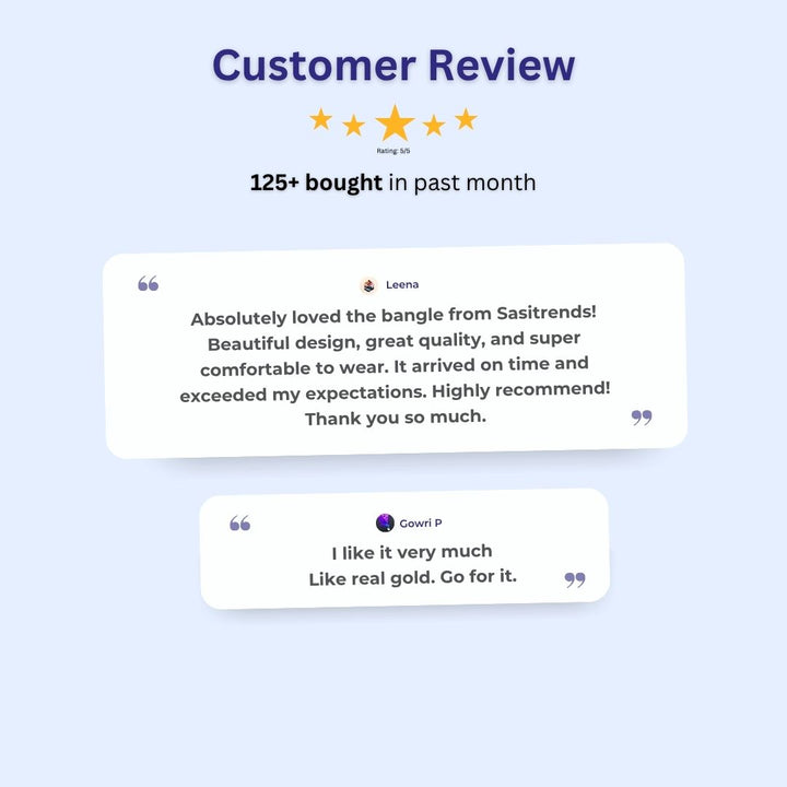 Guaranteed Micro gold plated bangles review image - Sasitrends