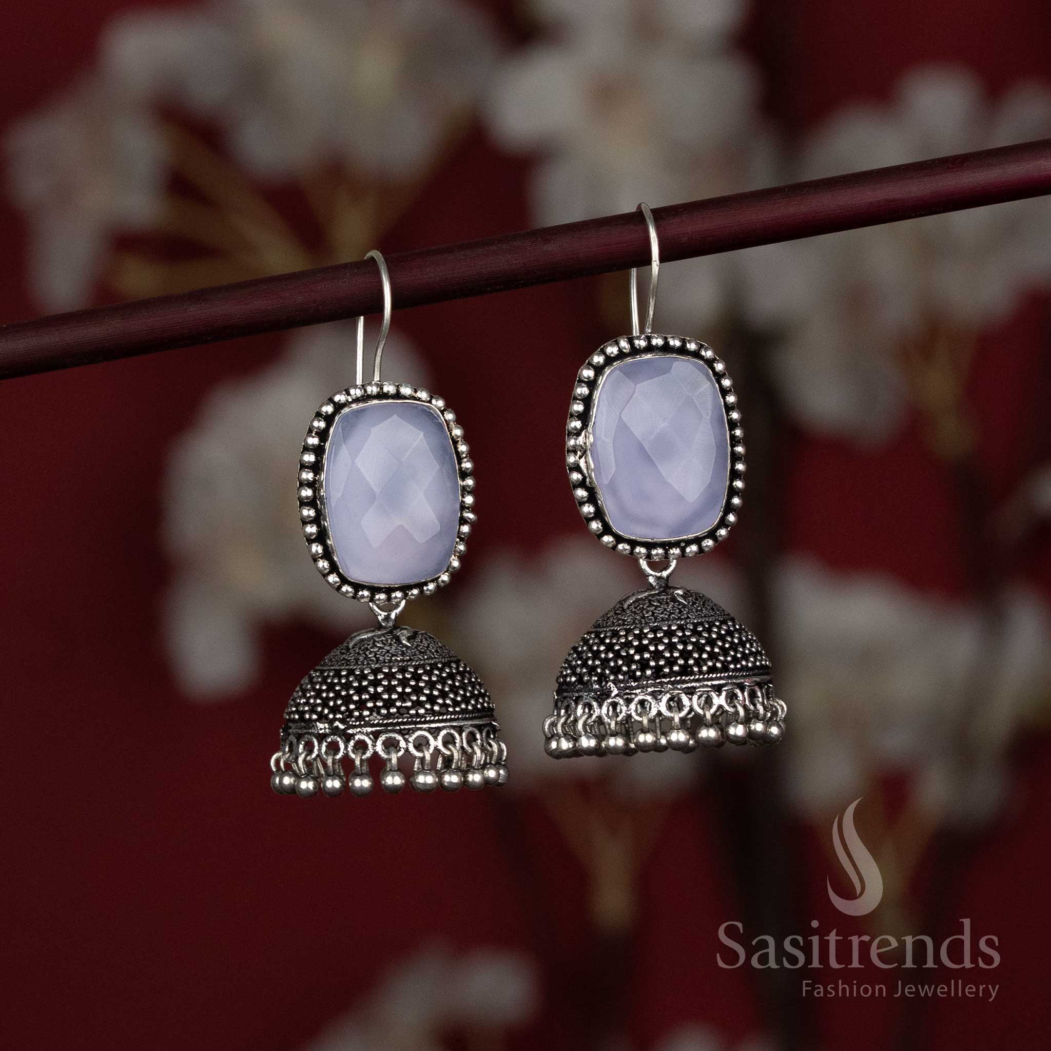 Sasitrends oxidised dome earrings for office and festive use