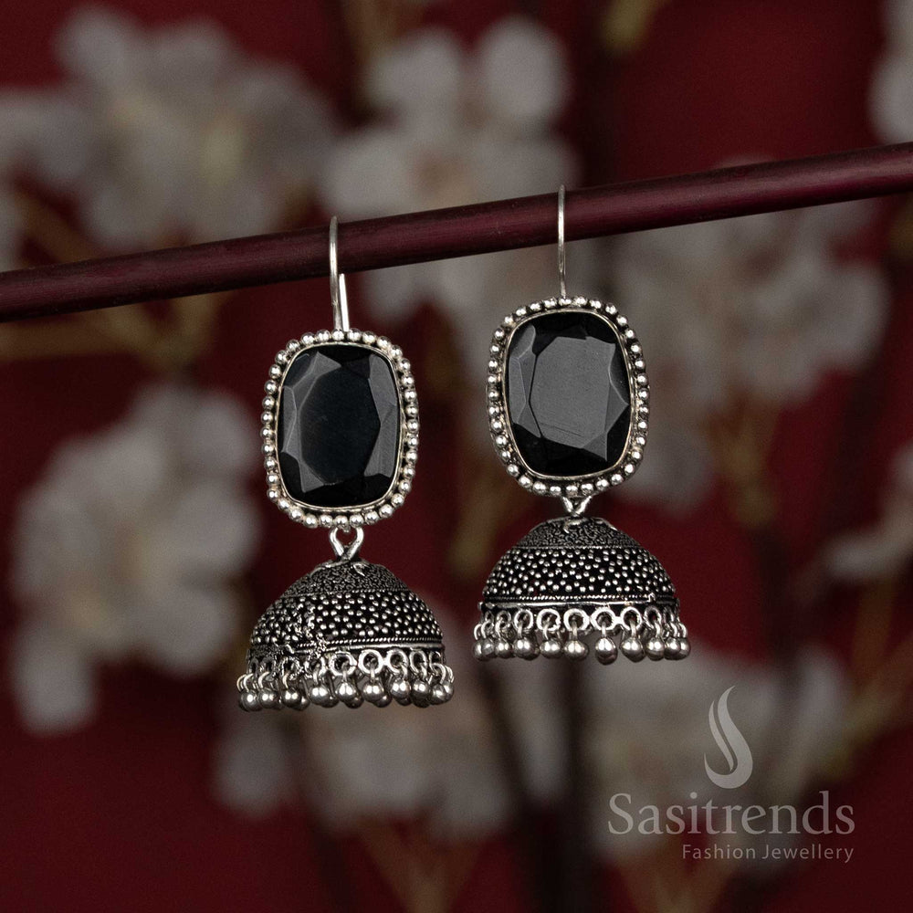 Sasitrends oxidised dome earrings for office and festive use