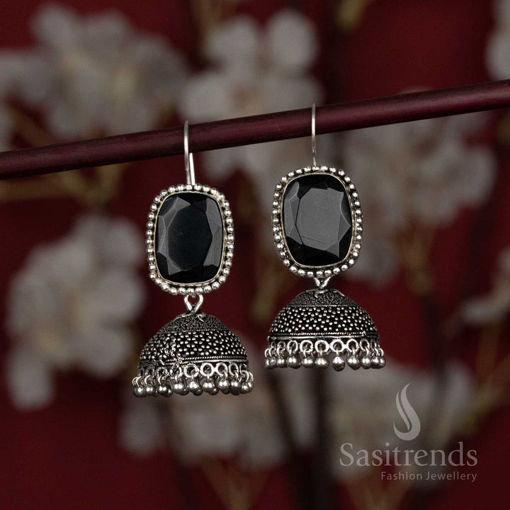 Sasitrends oxidised dome earrings for office and festive use