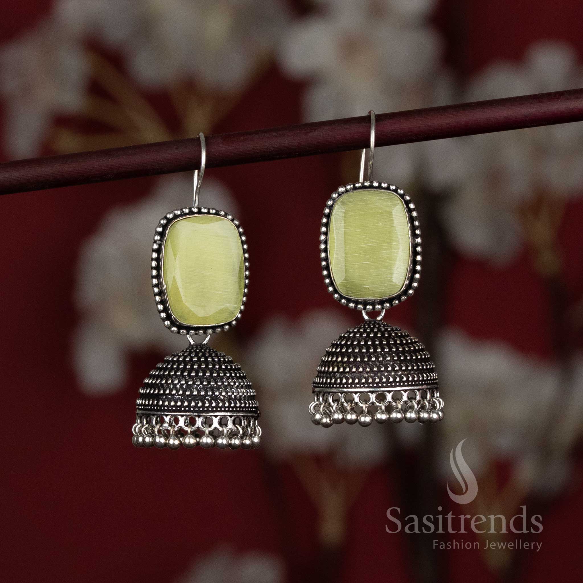 Sasitrends oxidised dome earrings for office and festive use
