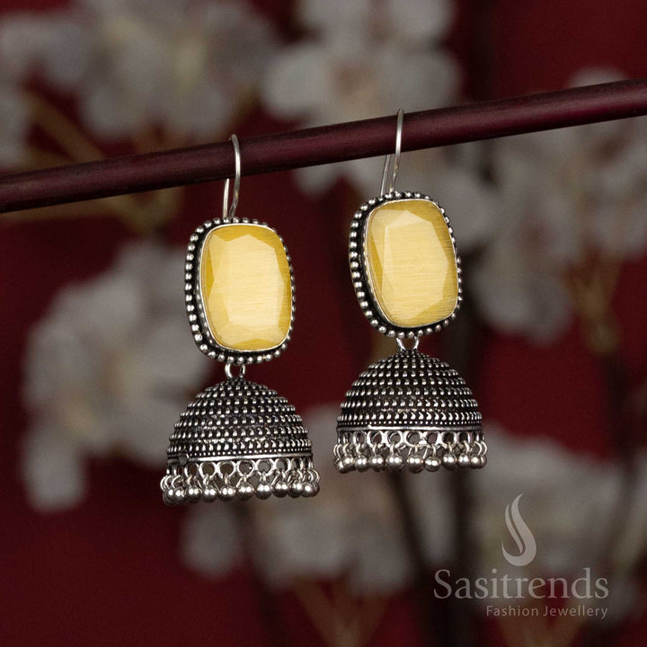 Sasitrends oxidised dome earrings for office and festive use