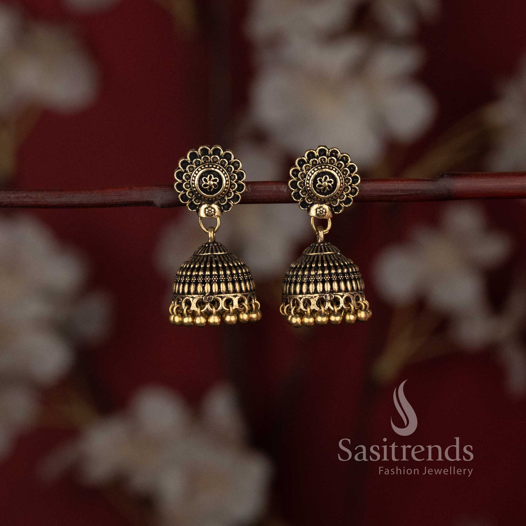 ethnic oxidised jhumka earrings for casual wear and kurtis - Sasitrends
