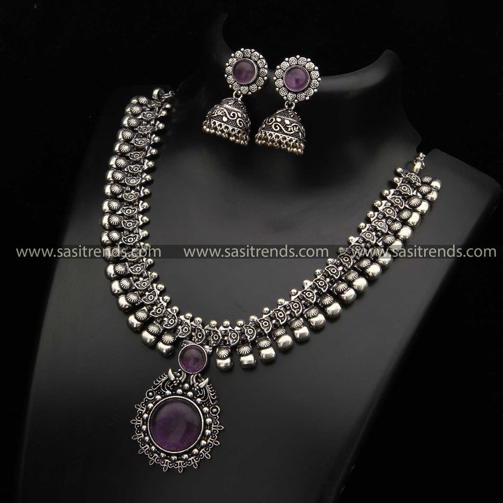 Latest Oxidised Peacock Designer Jewellery Set Sasitrends Online Shopping