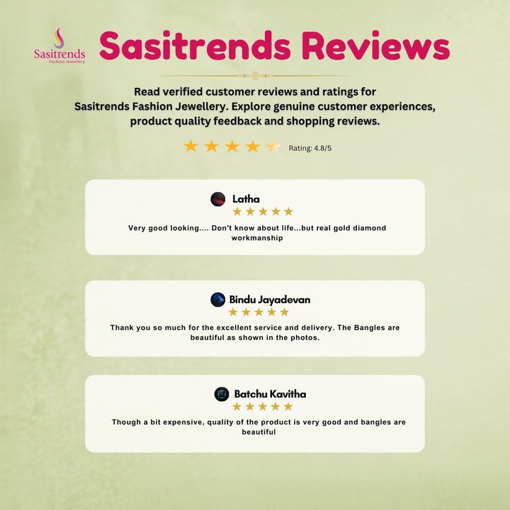 Traditional Micro gold plated bangles customer review image - Sasitrends