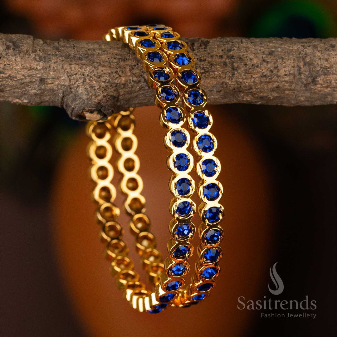 New Arrival: Traditional Wear Micro Gold Plated Para Stones Impon Bangles  for Women Sasitrends