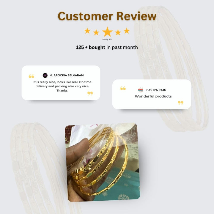 Guaranteed Micro gold plated bangles - Sasitrends