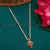 Unique Micro Gold Plated Ruby-Green AD Stone Floral Pendant Pearl Chain Necklace