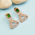 Vibrant Rose Gold Earrings with Hydro Green American Diamonds - Daily Office Use