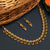 Ruby-White Temple Matte Gold Necklace with American Diamonds