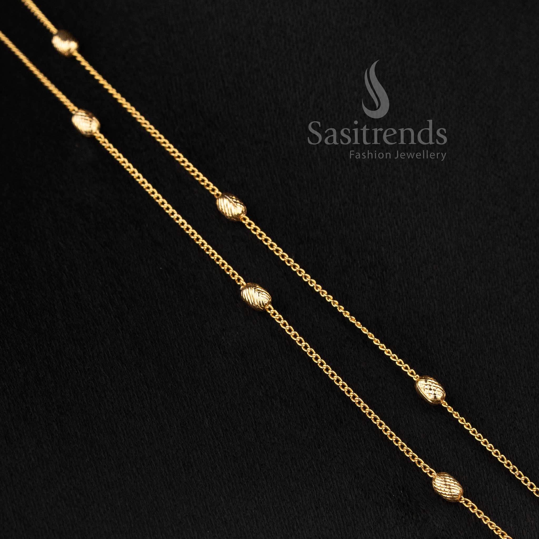 American diamond matte gold two line chain necklace set in ruby green for women, ideal for cultural and traditional functions – Sasitrends