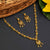 Matte Gold Plated Temple Necklace with AD Stones - Multi-Color Variant