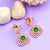 Lively Hydro Green Earrings with Rose Gold - Perfect for Daily and Parties