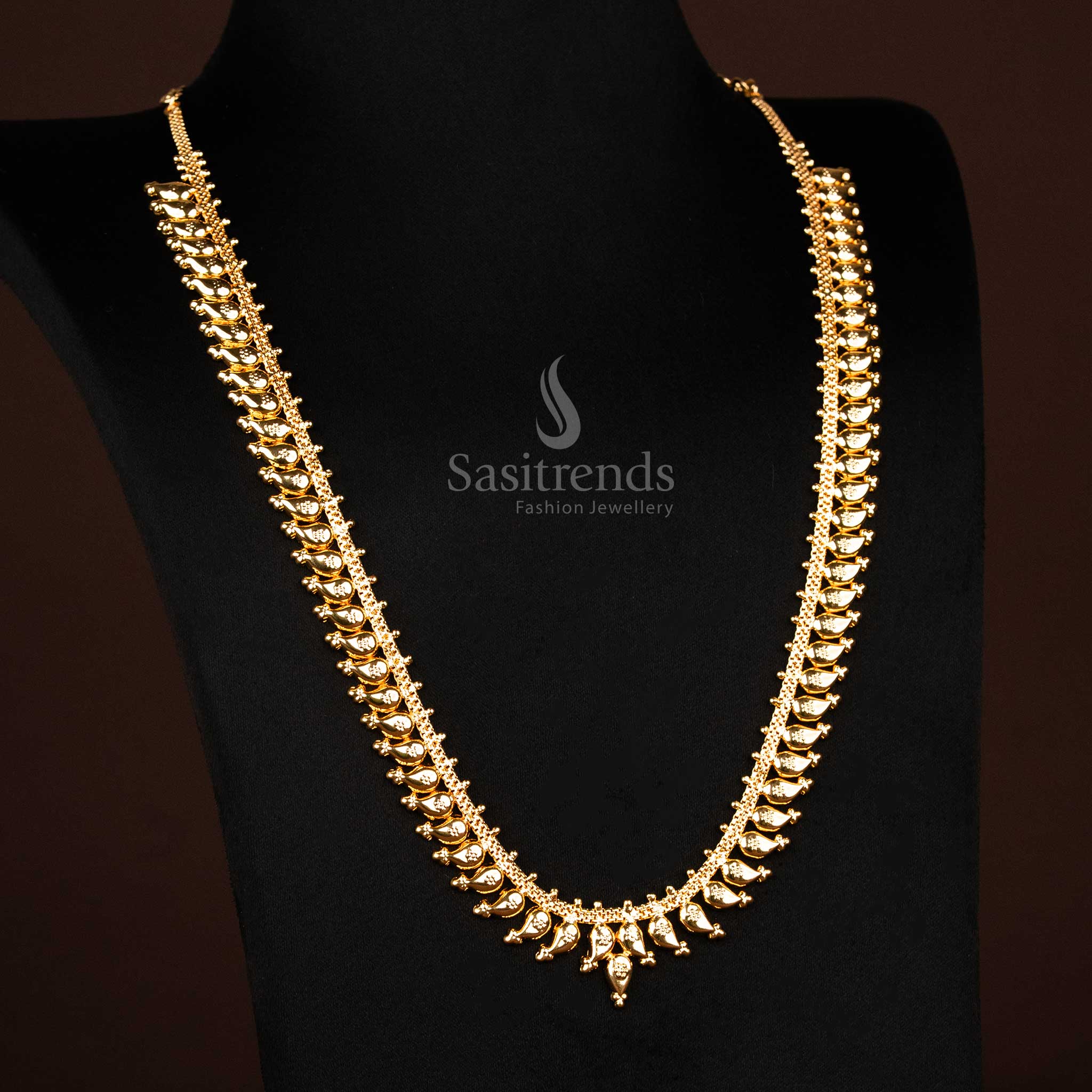 Micro Gold Plated Mango Motif Long Necklace 1670E – Sasitrends