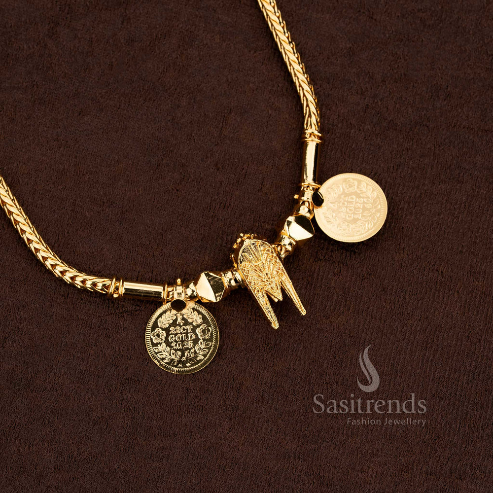 Splendid Micro Gold Plated Thennai Maram Temple Thali Chain glowing like 24-carat real gold, ideal for auspicious marriage ceremonies – Sasitrends