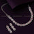 Stunning Pink Stone Party Wear American Diamon Necklace - Rhodium Silver Plated Jewelry