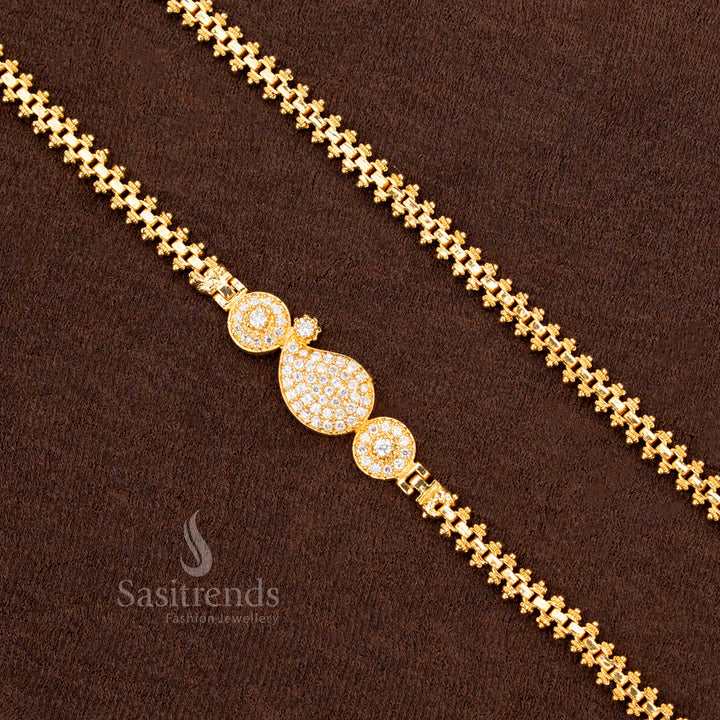 One Gram Mango Design Mugappu Chain with AD Stones – Sasitrends