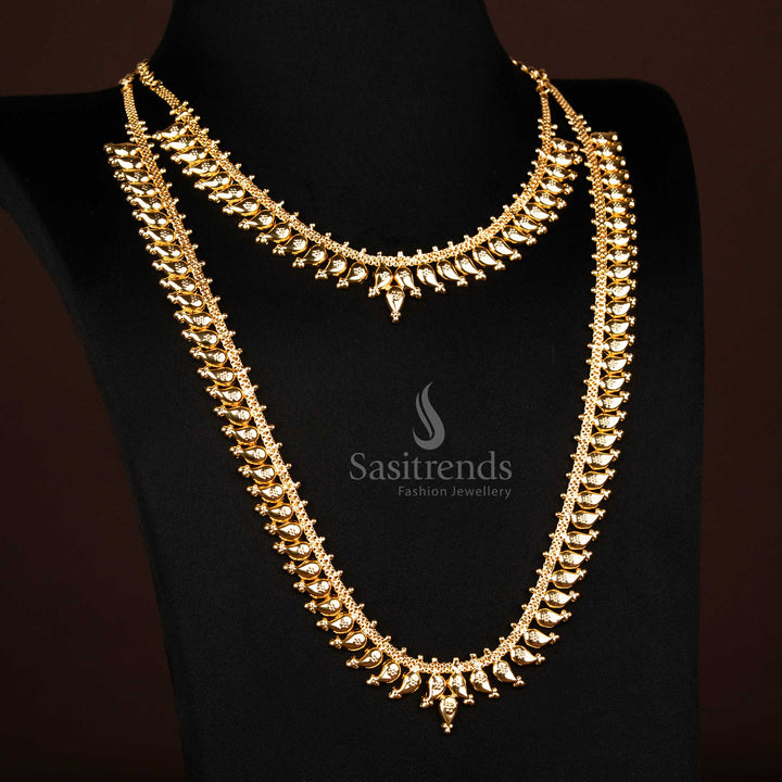 Micro Gold Plated Traditional Mango Short and Long Necklace Set – Sasitrends