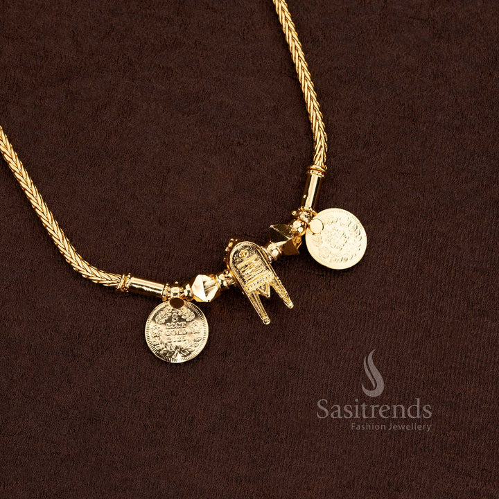 Amazing Guaranteed Micro Gold Plated Thali Chain Collection – Sivan Pattai, Namam & Thennai Maram Thali