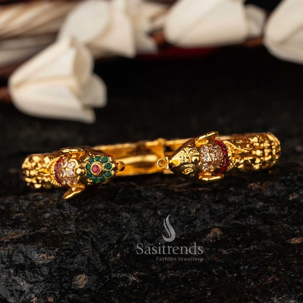 One Gram Gold-Plated Elephant Temple Kada Bangle Sasitrends Online Shopping