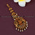 Lakshmi & Elephant Motif AD Maang Tikka: Temple Gold Plated Elegance with Stones