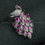 New Bridal: Rhodium Peacock Ring with American Diamonds - Adjustable Finger Ring for Women in Exquisite Green Tones