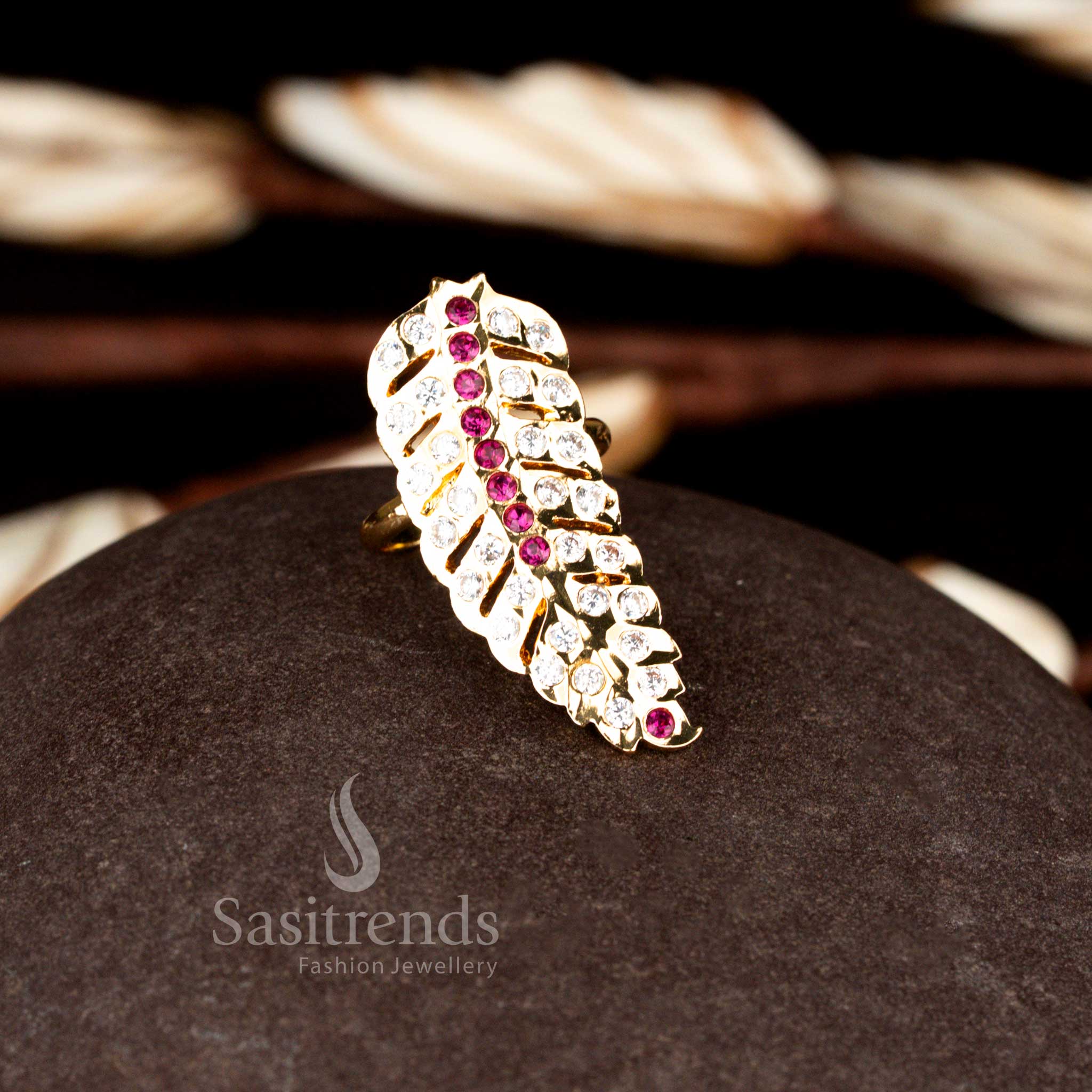 Refined craft Impon 24K micro gold plated real gold look jewellery ring perfect for wedding rituals and engagement celebrations – Sasitrends