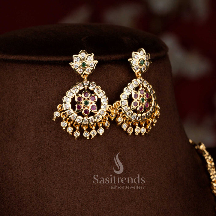 Magnificent Micro Gold Plated Crescent Garuda Eagle Motif Butterfly Chain Long Haram Necklace Set - Guaranteed - Sasitrends