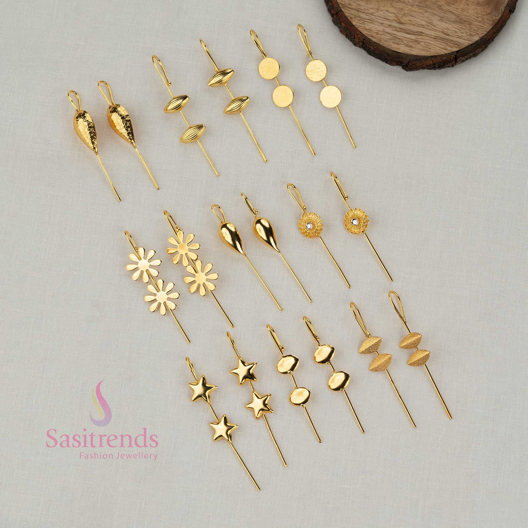 Radiant finish 24K gold plated fashion ear cuff earrings created for stylish girls to elevate party outfits and special celebration looks - Sasitrends