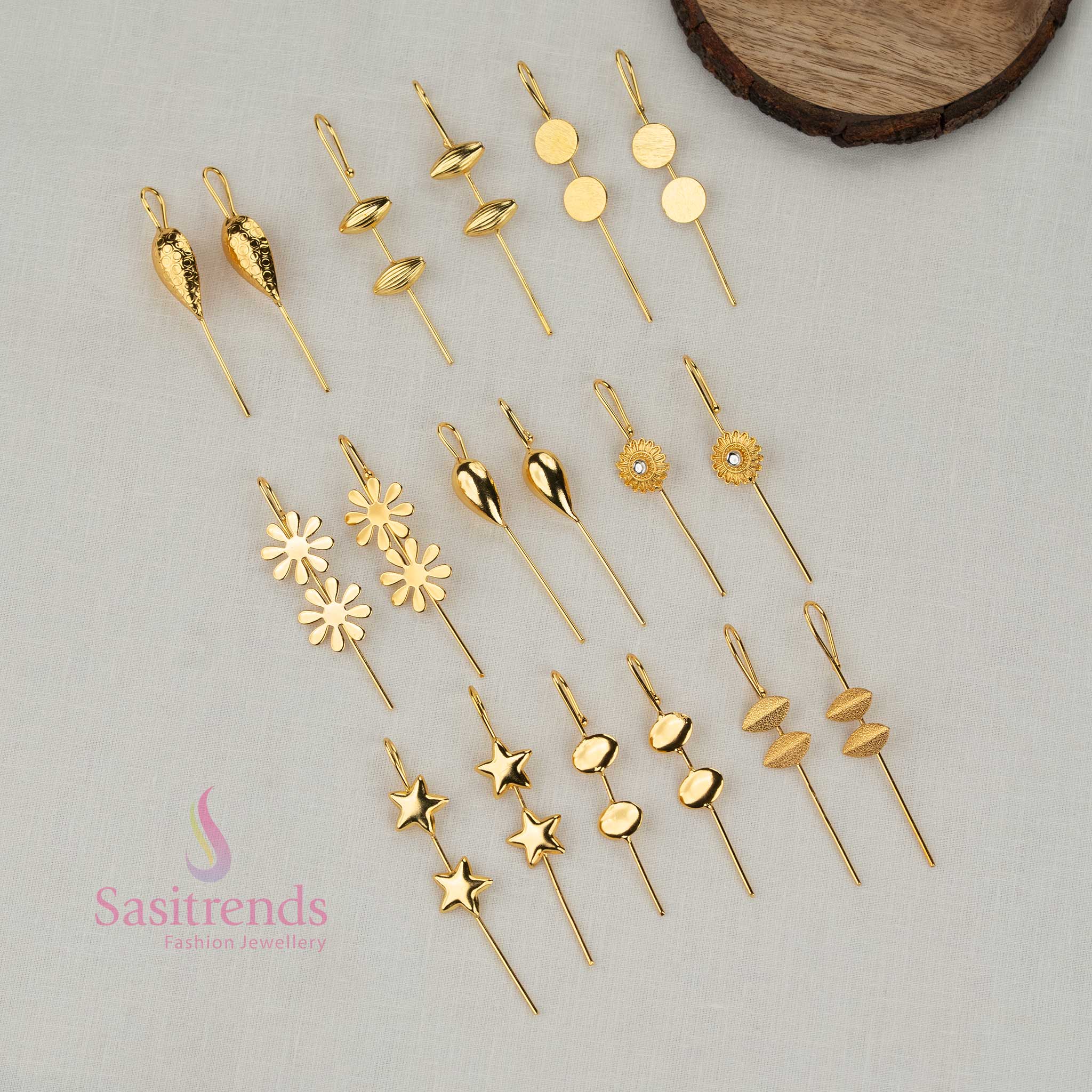 Radiant finish 24K gold plated fashion ear cuff earrings created for stylish girls to elevate party outfits and special celebration looks - Sasitrends
