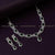 Rhodium Silver Plated Necklace Set with Green AD Stones - Party Wear