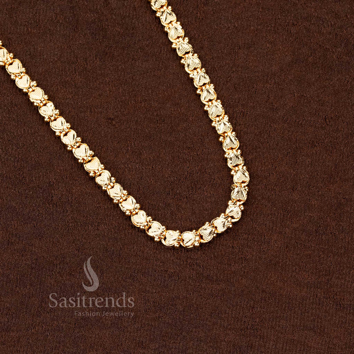 Opulent 24K pure gold micro plated heart design chain, a splendid adornment to wear for traditional festive events and ethnic occasions – Sasitrends