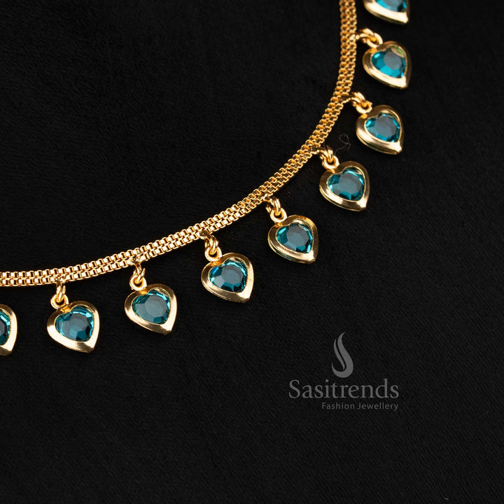 Trendy Design of American Diamond Micro Gold Plated Necklace for Girls – Parties & Saree Wear| 24K Gold Plated Jewellery - Sasitrends