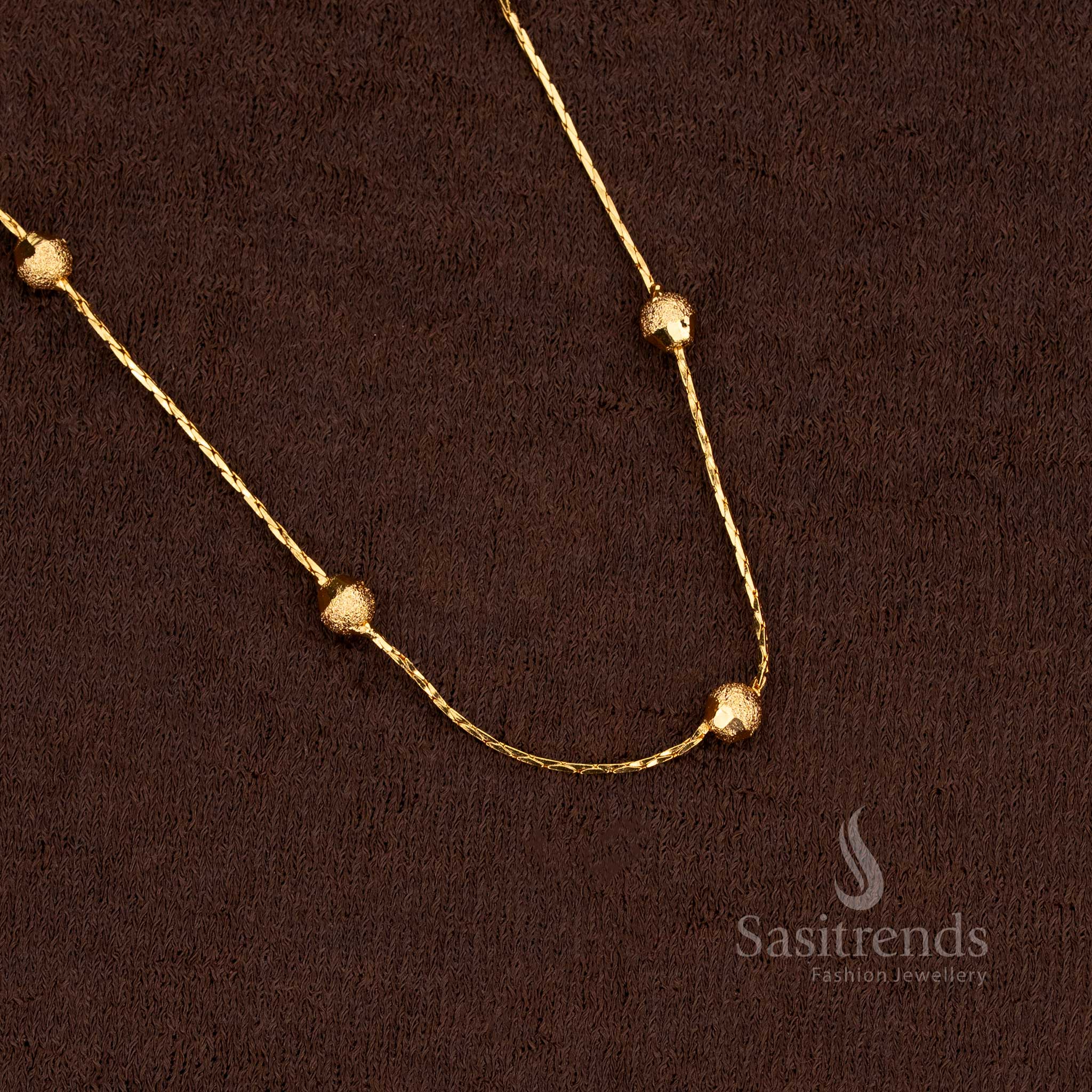 Royal Micro Gold Plated 18 Inches Designer Chain featuring fine craftsmanship for weddings and cultural celebrations – Sasitrends