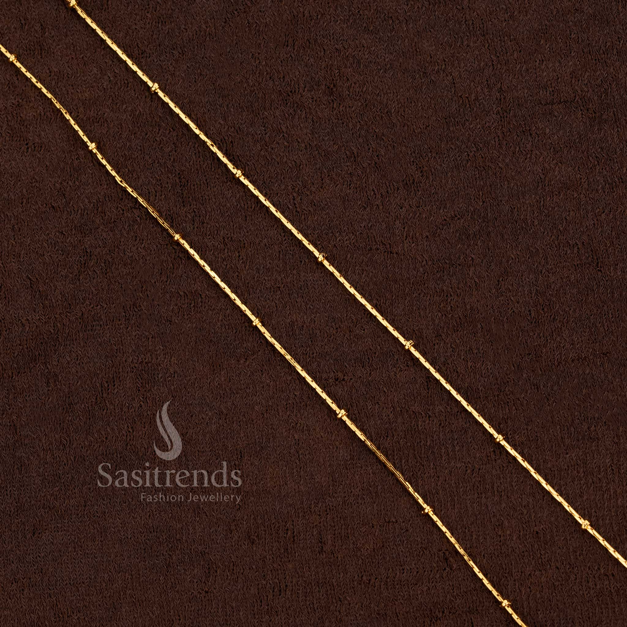 Opulent Micro Gold Plated 18 Inches Designer Chain with delicate polish, perfect for weddings, parties, and ceremonial wear – Sasitrends