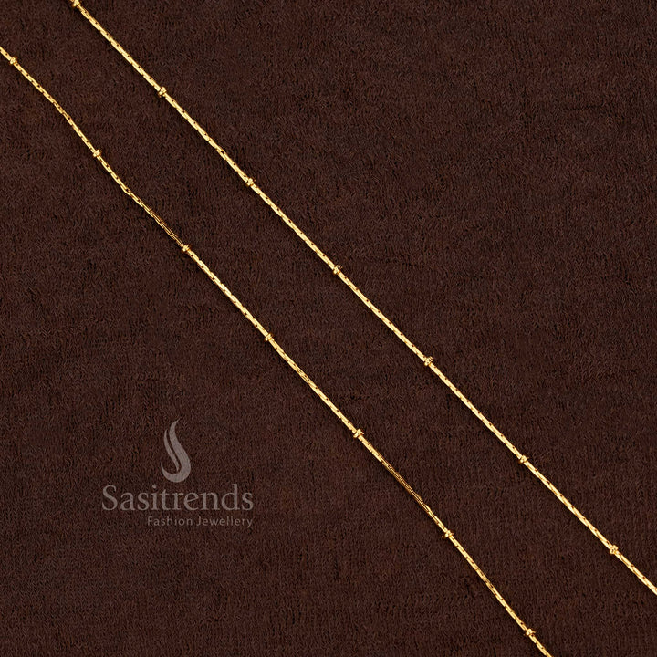 Opulent Micro Gold Plated 18 Inches Designer Chain with delicate polish, perfect for weddings, parties, and ceremonial wear – Sasitrends