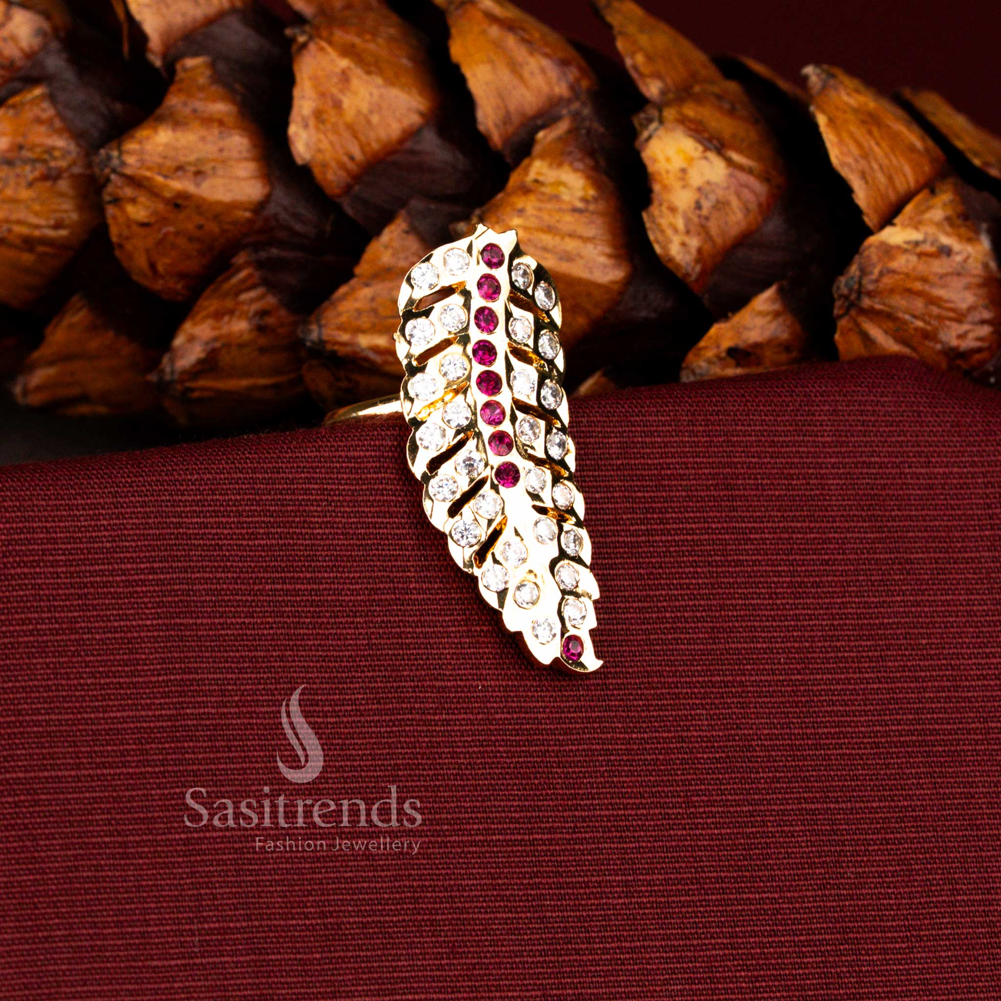 Majestic Impon 24K micro gold plated traditional finger ring with festive golden shine, perfect for weddings, cultural celebrations and sacred occasions – Sasitrends