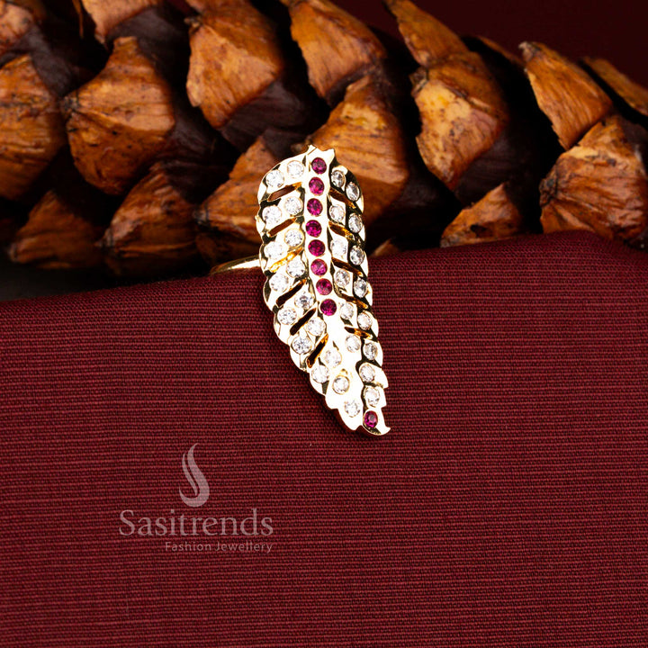 Majestic Impon 24K micro gold plated traditional finger ring with festive golden shine, perfect for weddings, cultural celebrations and sacred occasions – Sasitrends