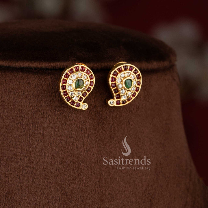 Graceful multi matte gold Lakshmi coin short earrings , perfect ornament for pooja ceremonies - Sasitrends