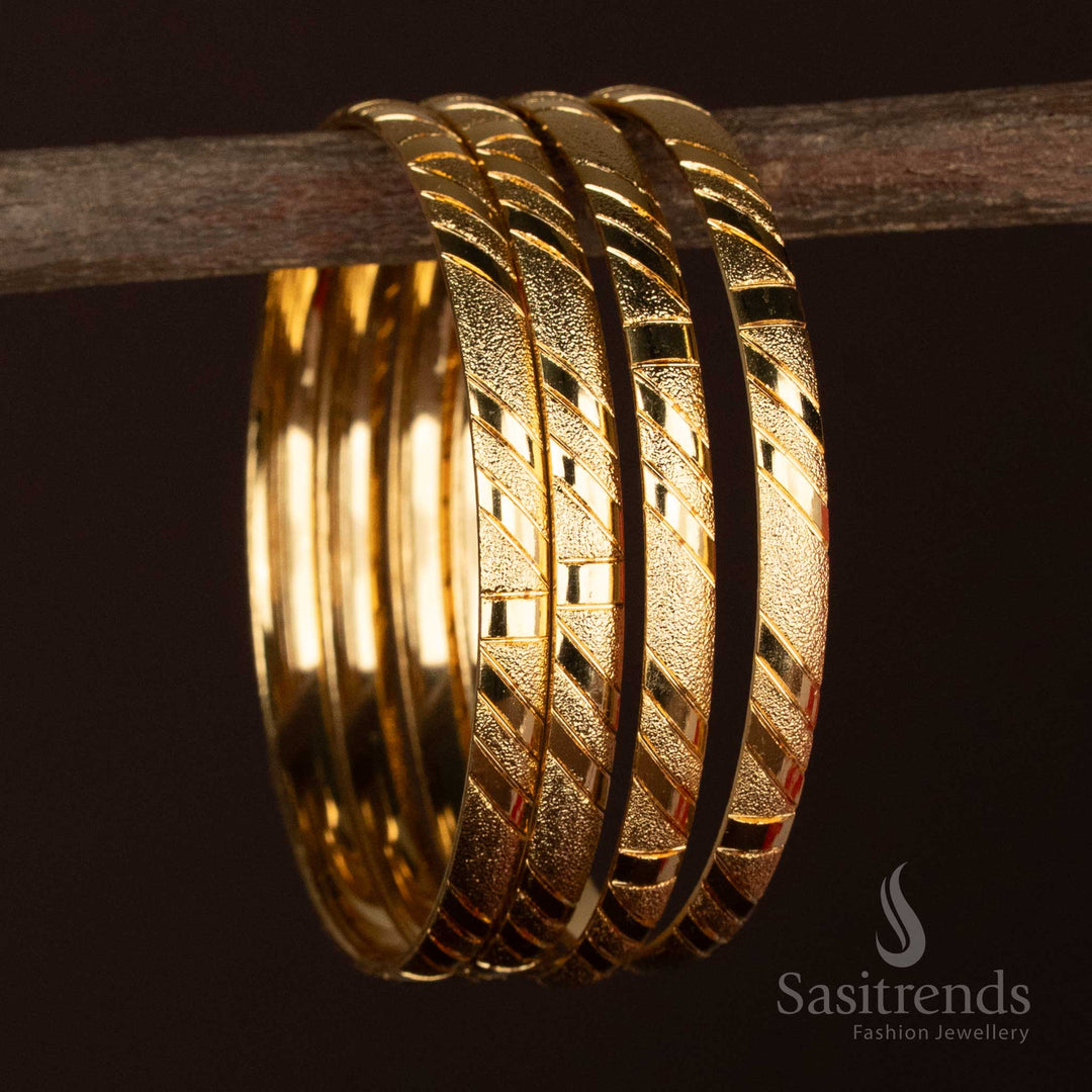 Elegant One Gram Gold Look Designer Bangles for Traditional Wear - Sasitrends