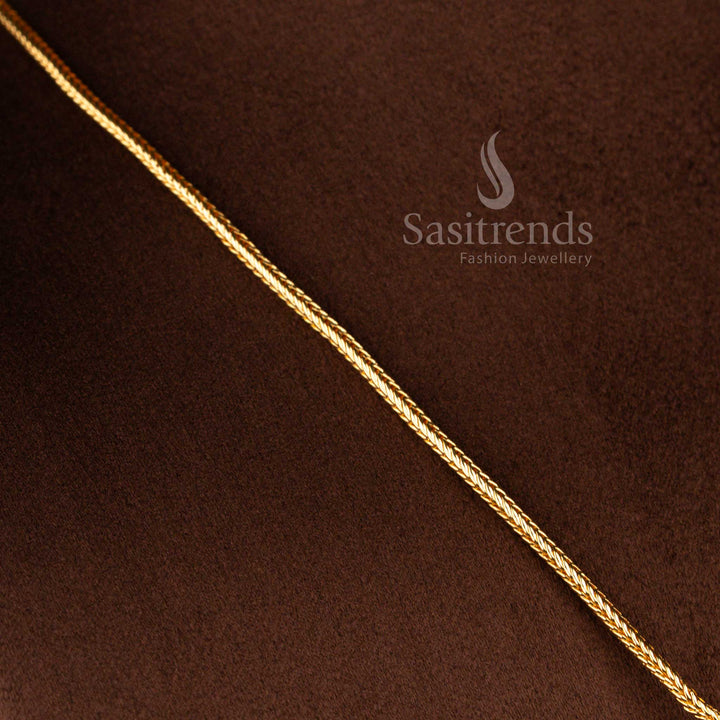 Micro gold plated heritage Palakka chakra pendant featuring elegant golden ball hangings perfect for temple and festive saree occasions – Sasitrends