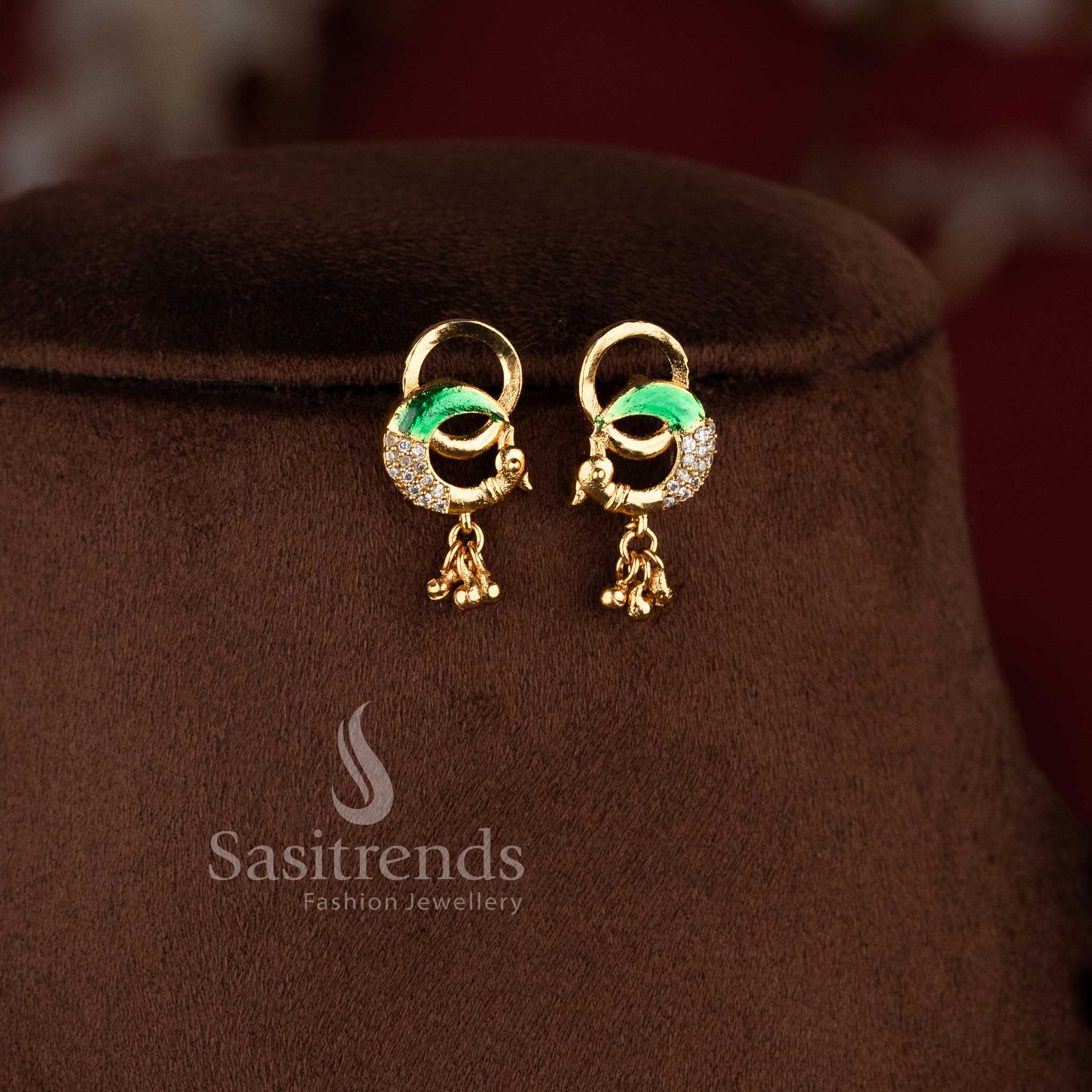 Traditional Premium Temple Matte Gold Plated Enamel Work Ball Necklace Jewellery Sets with Temple Lakshmi Pendant - Sasitrends