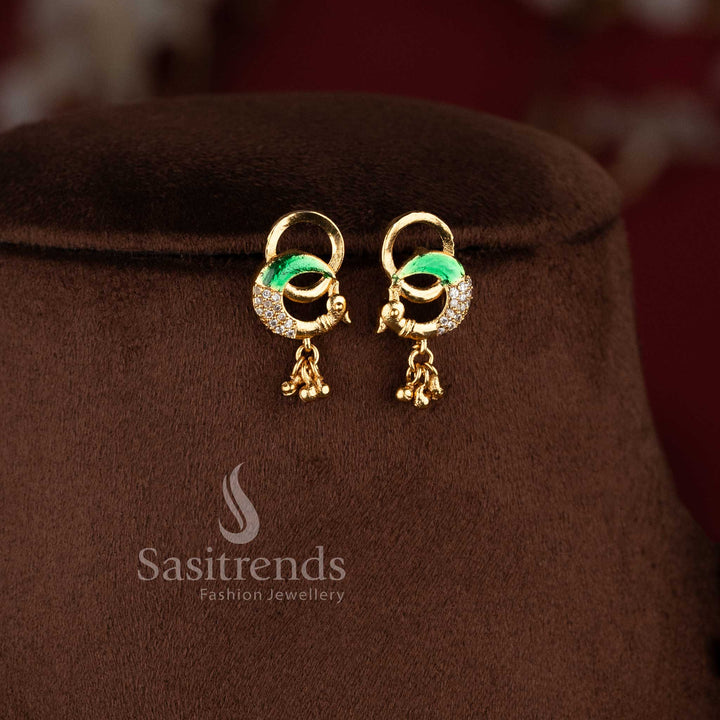 Traditional Premium Temple Matte Gold Plated Enamel Work Ball Necklace Jewellery Sets with Temple Lakshmi Pendant - Sasitrends