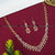 Leaf Motif Necklace Set in White-Ruby | Floral Tilak Design and American Diamond Stones