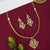 Charming Ruby Temple Gold Plated Attigai Necklace Earrings American Diamond Stones